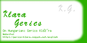 klara gerics business card